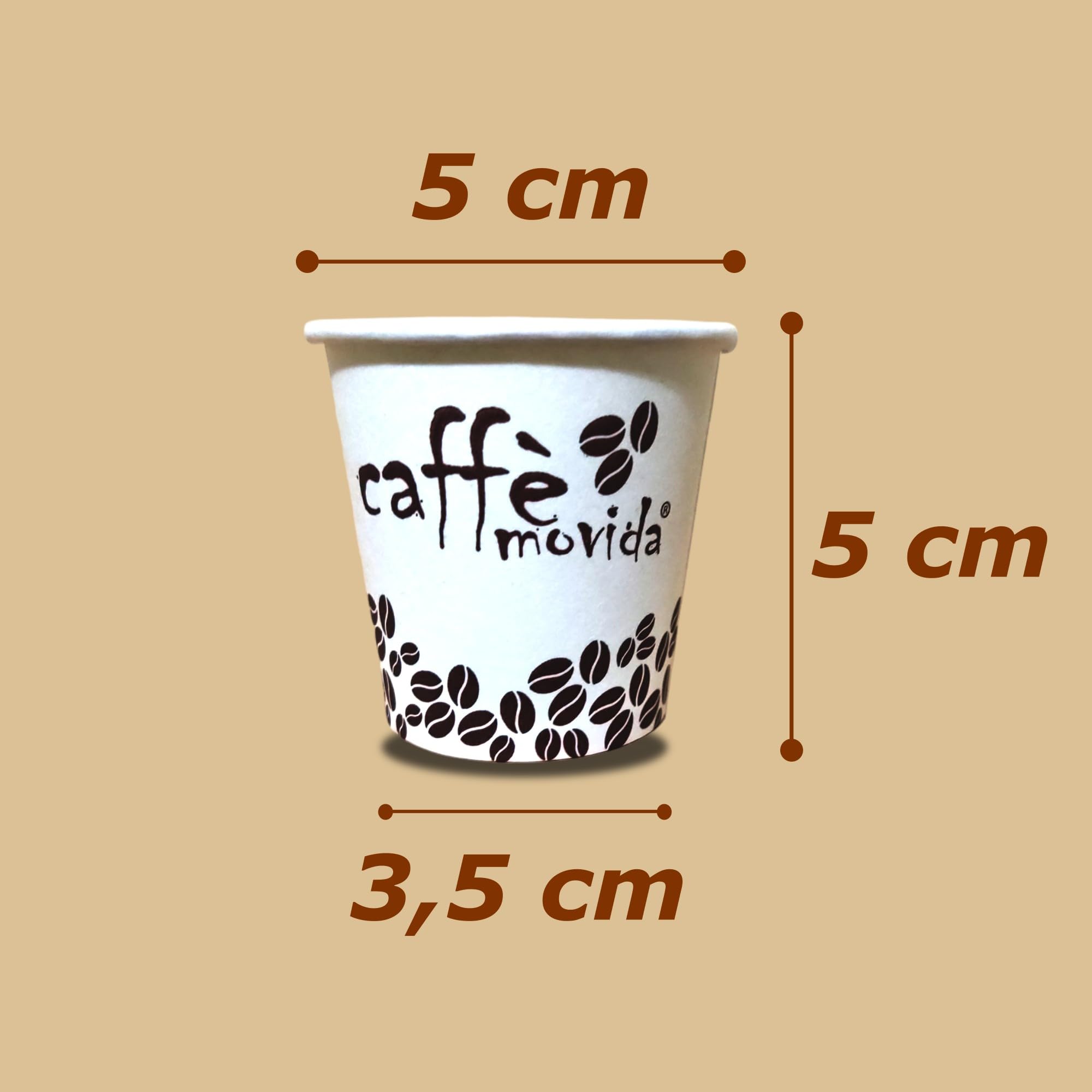 1000 Bicchierini Caffè Di Carta Biodegradabili 75ml - Bianchi Con Grafica, Monouso, Conformi Alle Normative UE - Foto 6