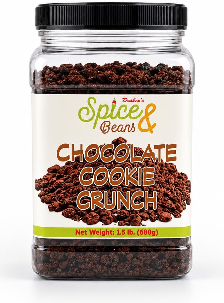 Chocolate Cookie Crunch 1.5 lb | Chocolate Cookie Crumble Dessert Topping | Ice Cream, Cakes, Cupcakes, Brownies & Dessert Decorations | Bulk Resealable Container | Dasher's Spice & Beans