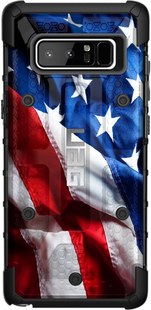 EGO TACTICAL Limited Edition Customized Designs Over a UAG Urban Armor Gear Case for Samsung Galaxy Note 8 - Waving US Flag