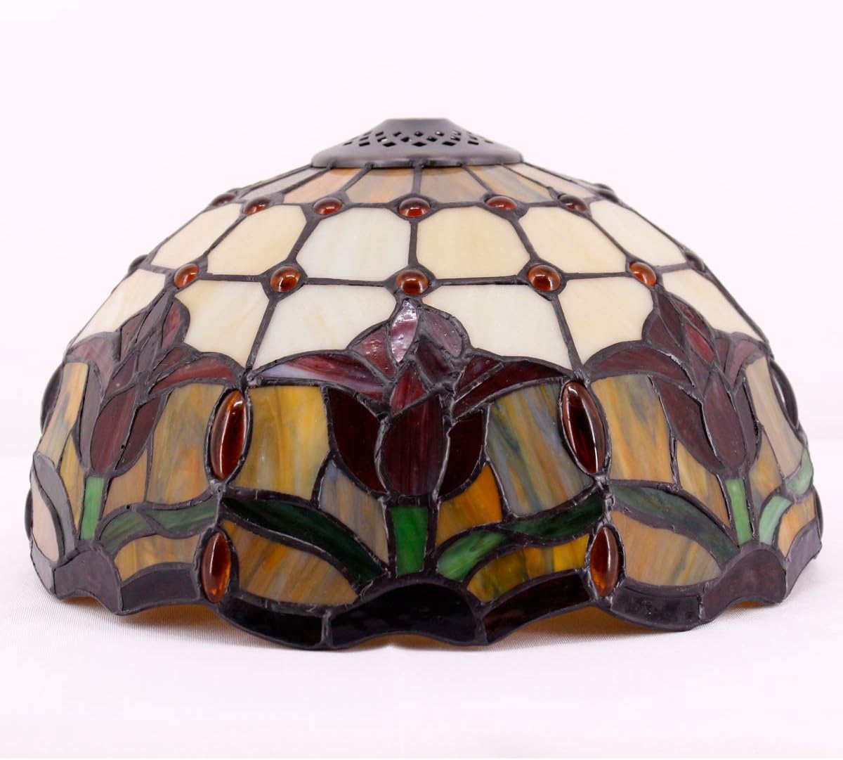 Exclusive Discount 70% Price Tiffany Table Lamp Stained Glass Tulip Flower Bedside Antique Style Reading Desk Light 18 inch Tall WERFACTORY Lover Girl Living Room Bedroom Vintage Library Banker Boho Victorian Memory Sympathy Type