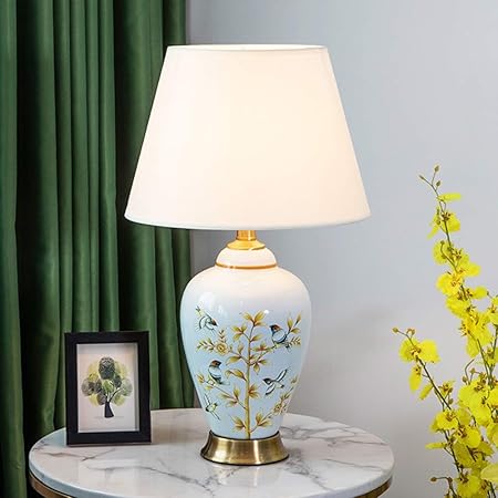 USMJQVZ USMJQVZ 21.6" Tall American Hand Painted Flowers and Birds Traditional Table Lamps House Bedside Desk Nightstand Lamp Home Office Reading Living Room Bedroom Kitchen Entryway photo 2