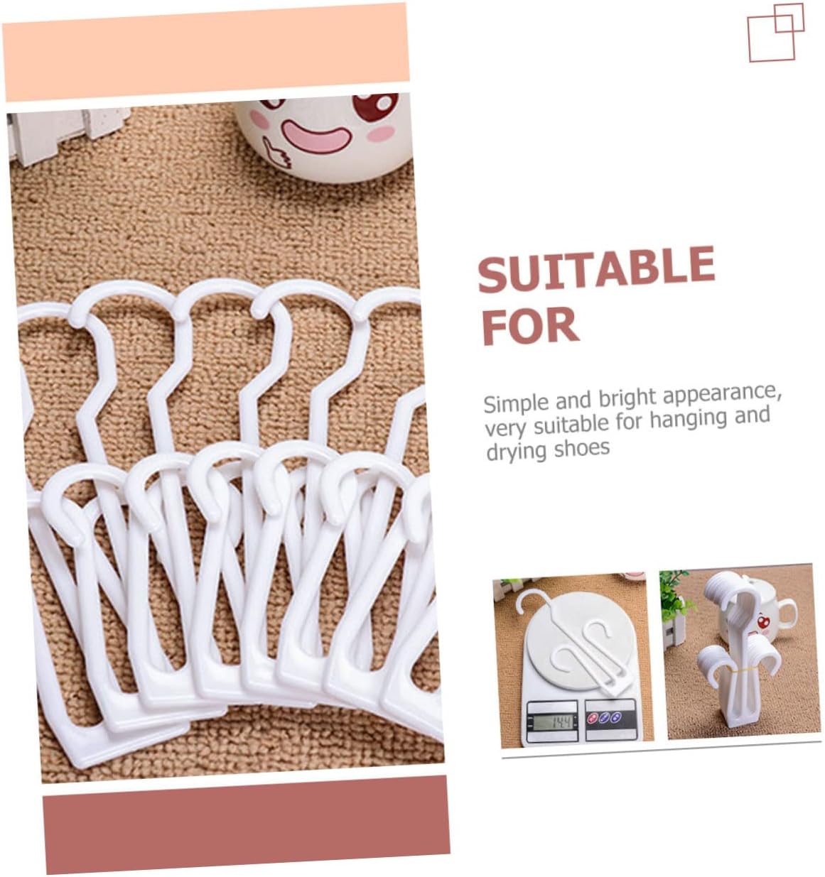 20Pcs Plastic Shoe Hanging Hooks for Shoes Drying and Display