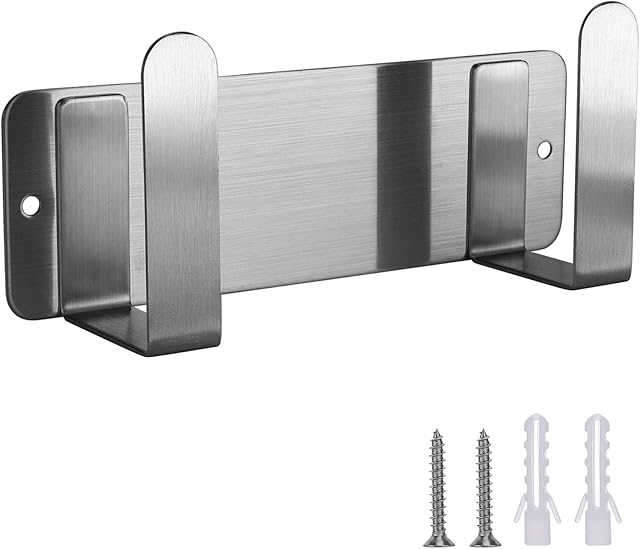 MengH-SHOP Pot Lid Holder Stainless Steel Pan Cover Storage Holder Wall Mounted Pot Lid Rack Kitchen Cabinet Cutting Board Organizer Practical Drain Rack with Screws