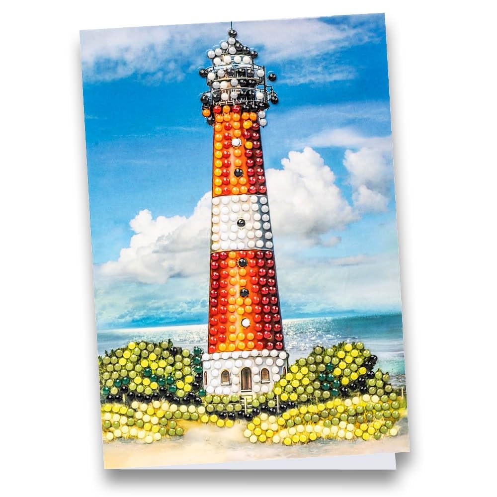 Ideen Mit Herz Lighthouse Diamond Painting Greeting Card | Din B6 (11.5 X 16.5 Cm) | 370 Gsm | Includes Envelope & Tool (Lighthouse)