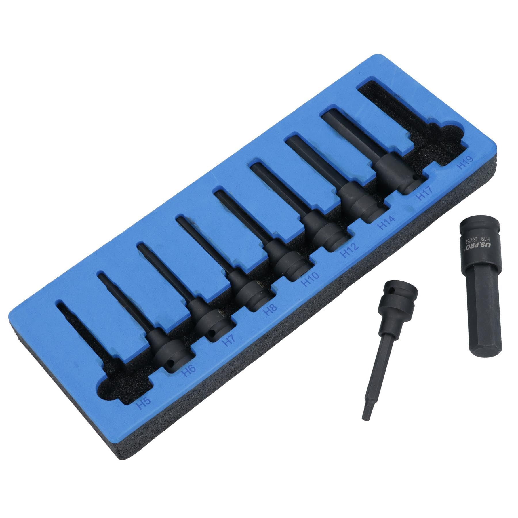 Ab Tools Men's Metric Deep Impact Allen Hex Key Sockets 1/2In Drive 5 – 19Mm 9Pc 100Mm