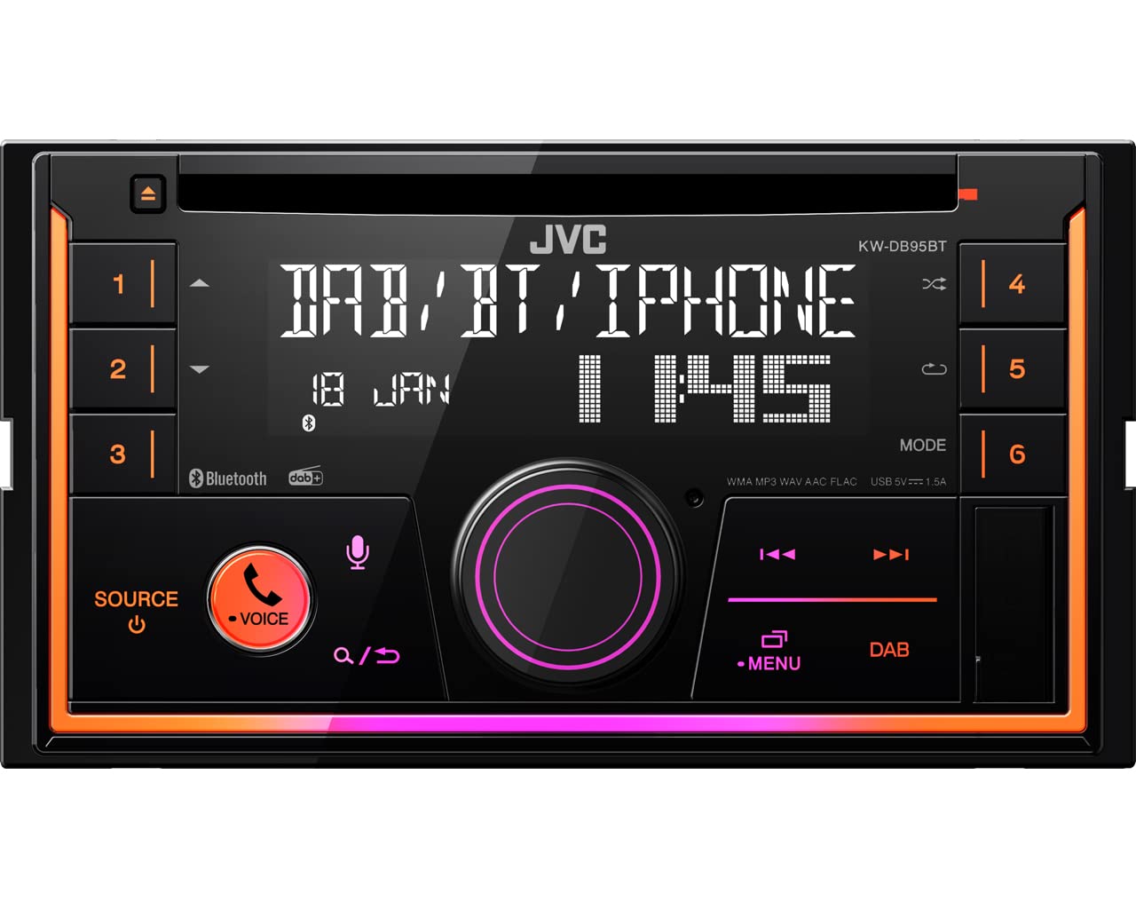 JVC KW-DB95BT 2-DIN Autoradio CD-Receiver Digitalradio DAB+ Bluetooth USB passend für Suzuki SX4 S-Cross ab 2013 schwarz