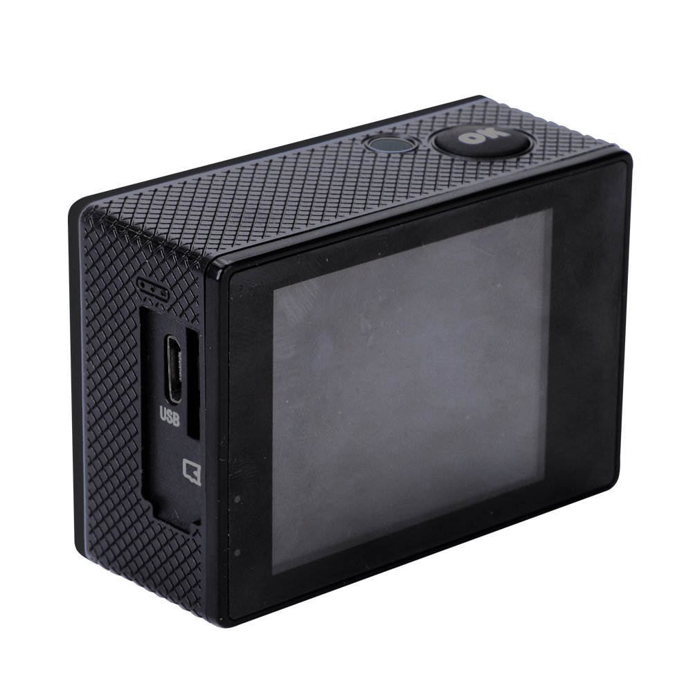 4K Action Camera,12MP 1080p Full HD impermeabile 30M, obiettivo grandangolare 140,batterie ricaricabili 900mAh, fotocamera subacquea con schermo LCD da 2.0"e kit di accessori di montaggio(Nero)