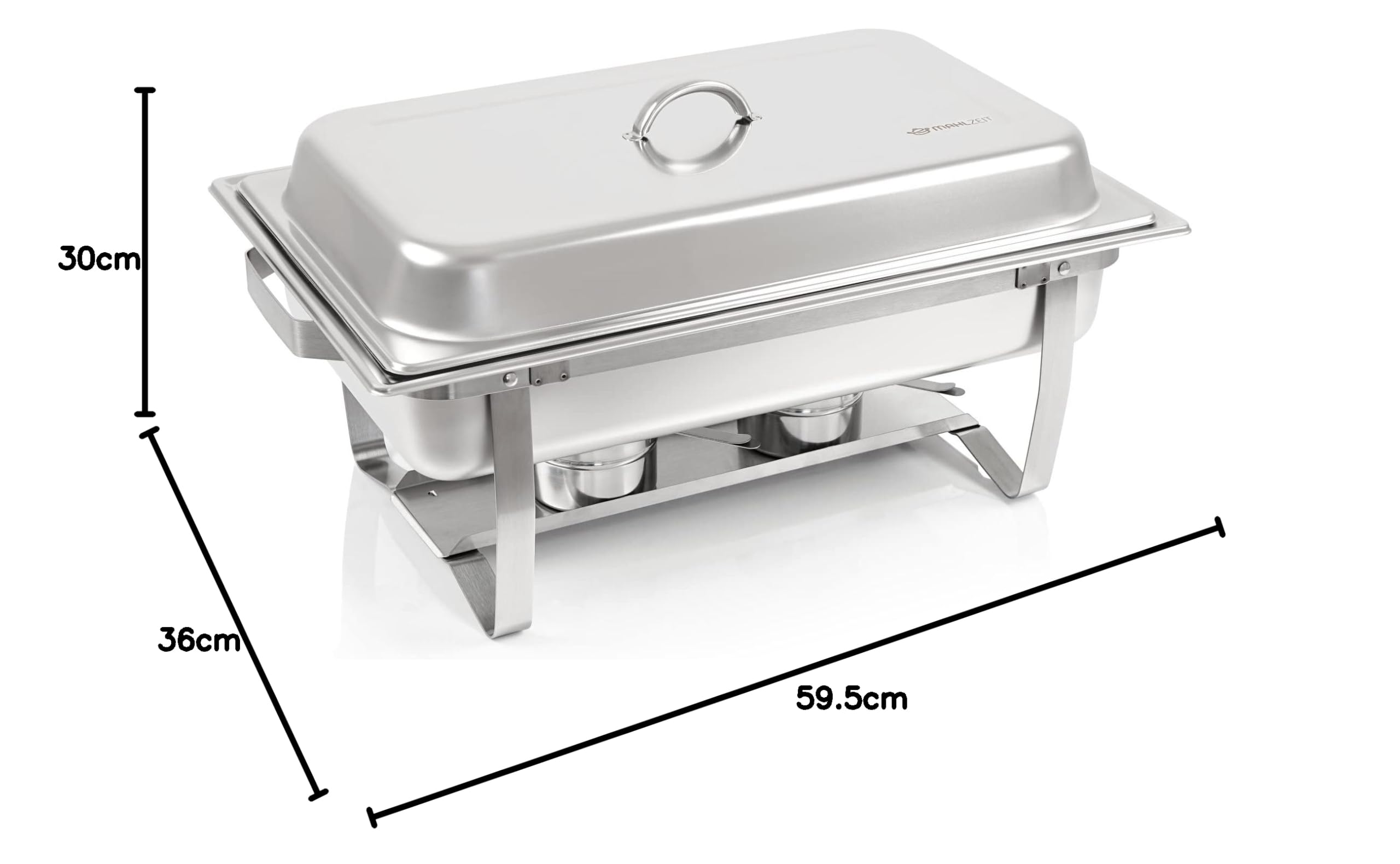 Mahlzeit - Set professionale di 3 contenitori scaldavivande "Montpellier" per catering, in acciaio inox, 21 pezzi