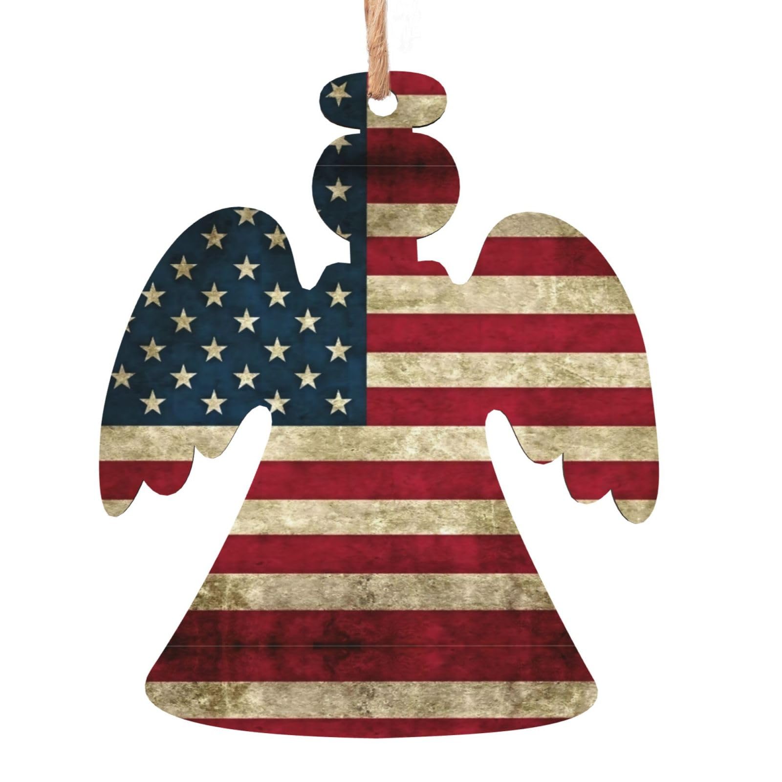 American Flag Christmas Wooden Ornaments Christmas Tree Hanging Decoration Xmas Home Party Festive Decor