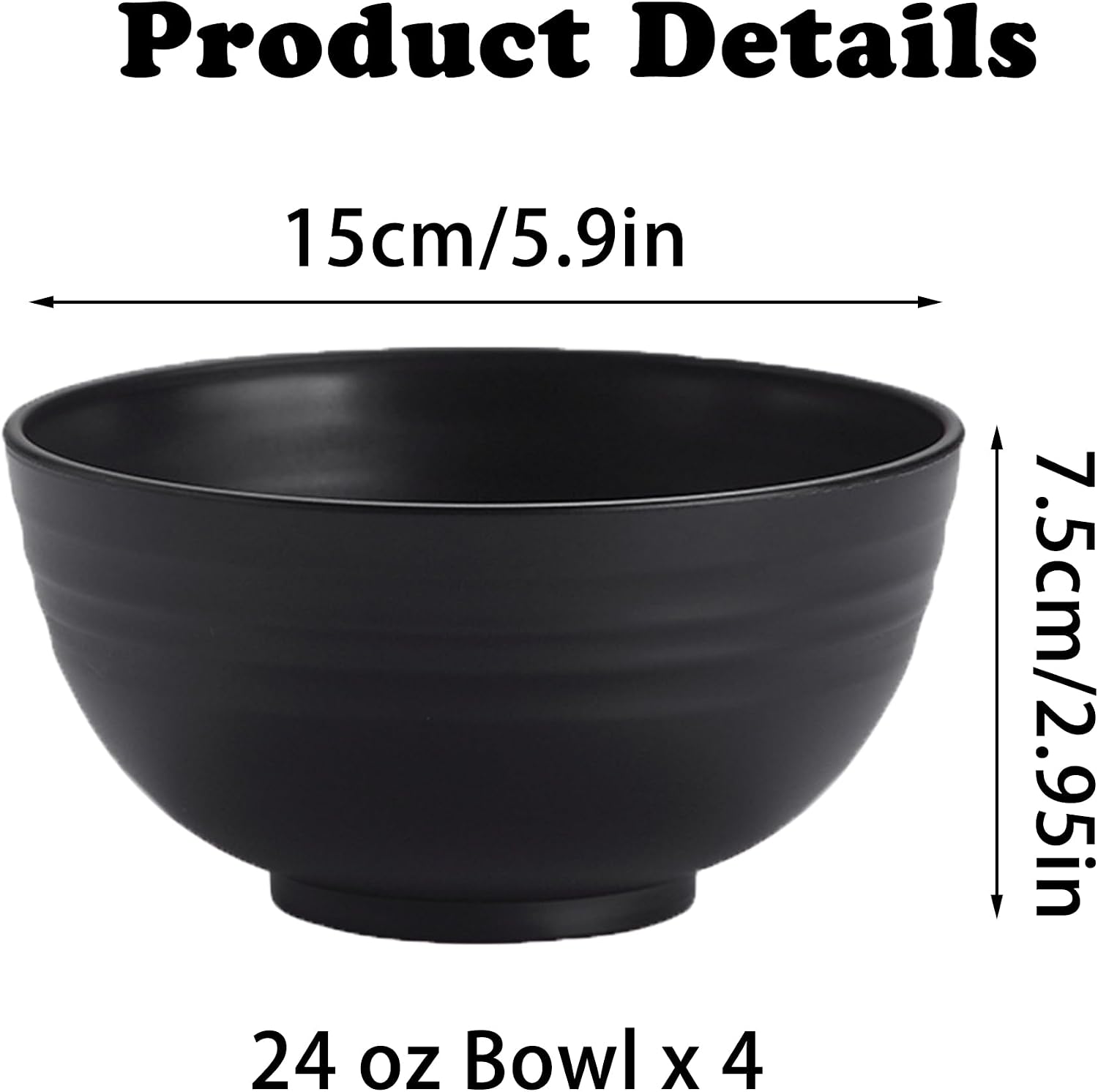 Unbreakable Wheat Straw Cereal Bowls 24 OZ Reusable Soup and Salad Bowl Set