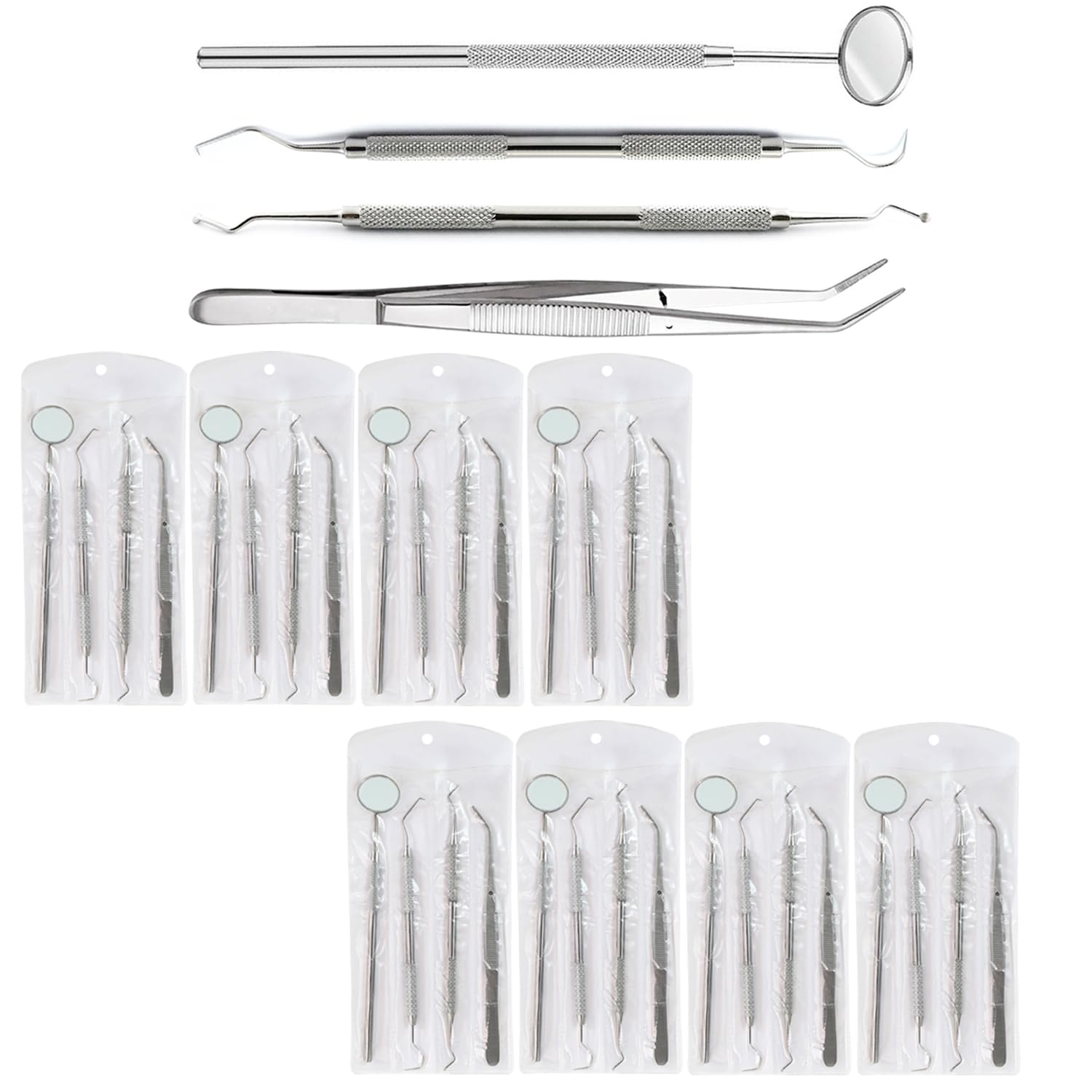 48 Pcs Dental Basic Instruments Set Kit Stainless Steel Mirror, Plier, Explorer, Excavator New