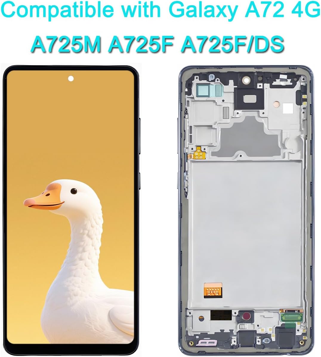 for Samsung A72 Screen Replacement 6.7inch Galaxy SM-A725M SM-A725F SM-A725F/DS SM-A726B SM-A726B/DS Assembly LCD Display Touch Screen Digitizer with Frame Repair Tools