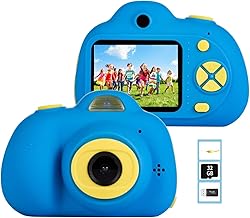 ToyZoom 18MP Children's Camera Selfie Camera 1080P HD Digital Video Camera Children with SD Card 32GB / 4X Zoom/Flash/120° Wide Angle – Blue