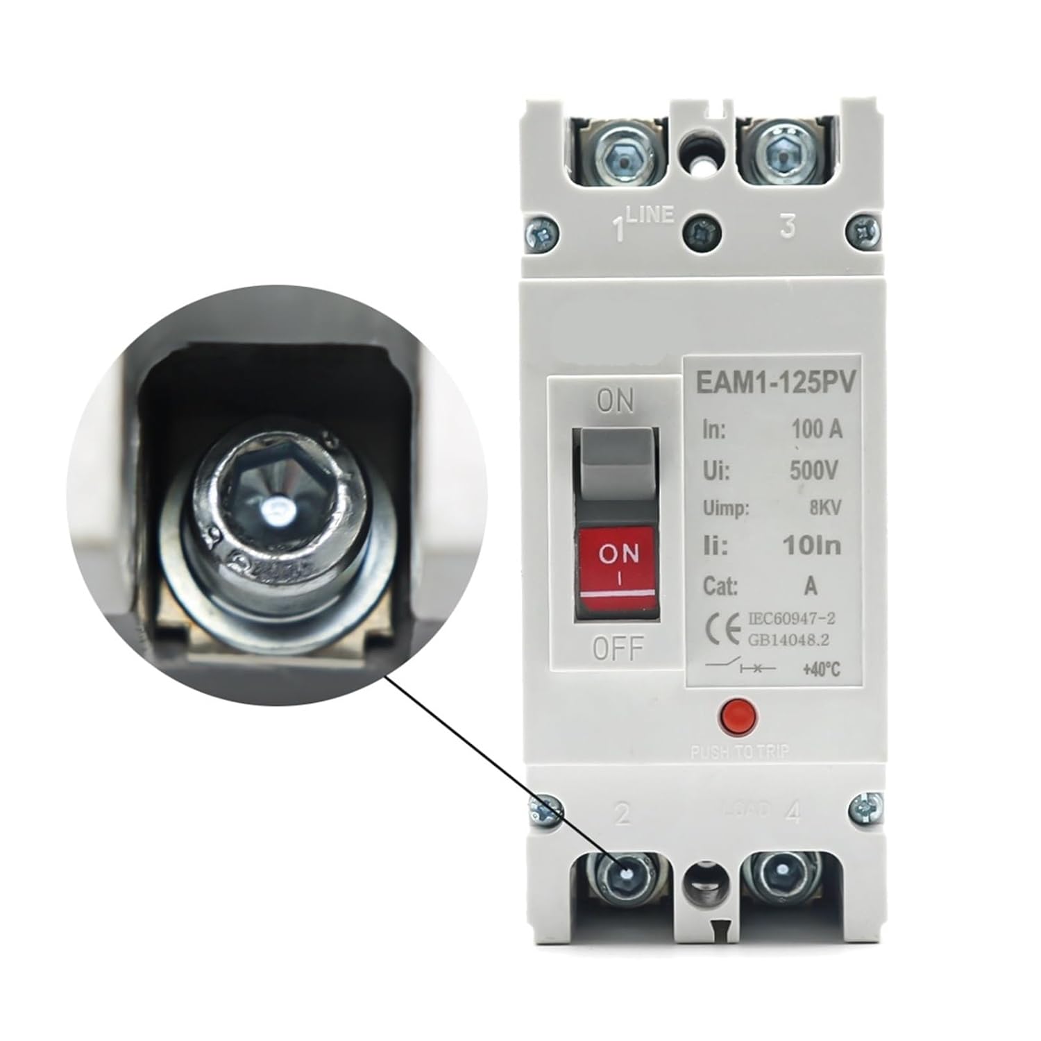 1PCS 2P DC 500V DC Solar Molded Case Circuit Breaker MCCB Overload Protection Switch Solar Photovoltaic Photovoltaic Protector 100A 125A (Color : 250A, Size : 2P-23)