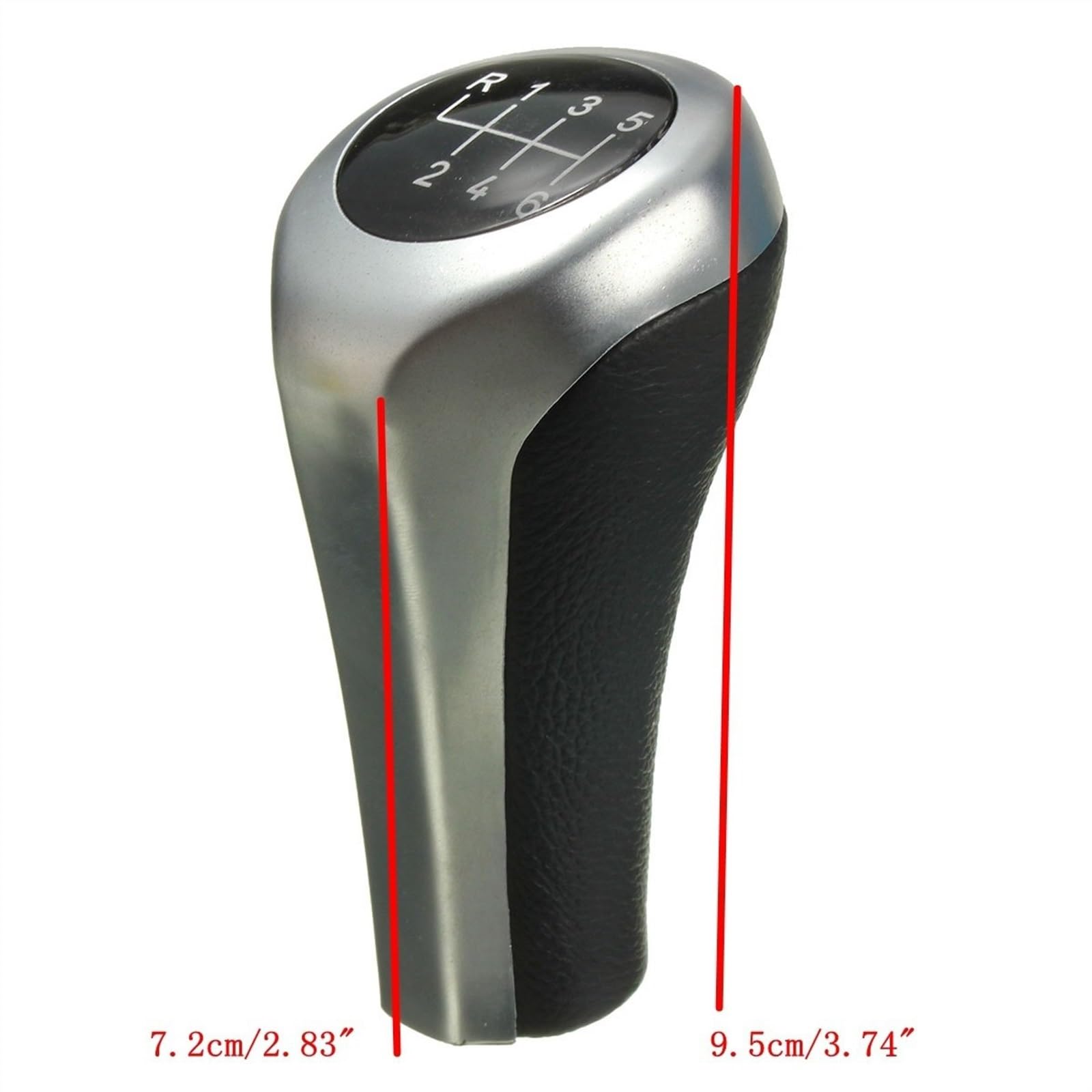 Pommeau De Levier De Vitesse Chromé Mat Pour BMW X1 (E84), X3 (E83), X5 (E53) - Noir Et Chrome, Longueur 9,5 Cm