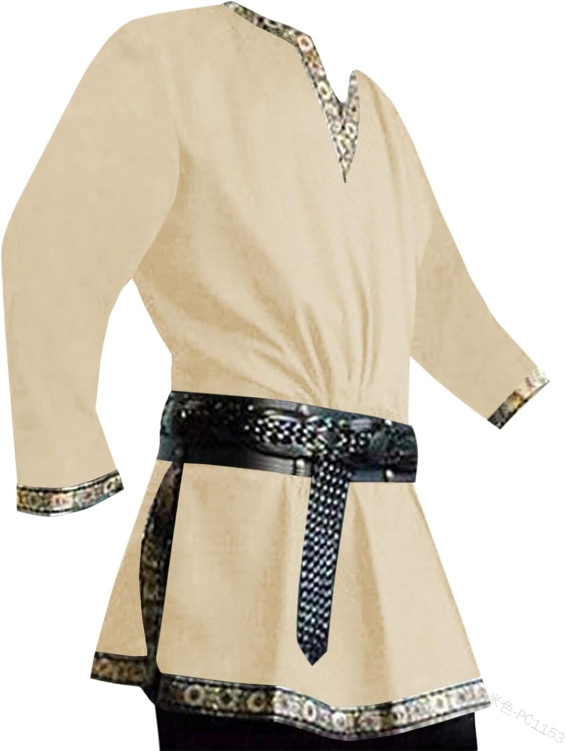 Gafeng Mens Medieval Costume Renaissance Pirate Halloween Viking Tunic Knight Cosplay Warrior LARP Shirts
