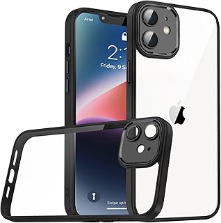 جراب موبايل رفيع ممتص للصدمات من الدرجة العسكرية مضاد للاصفرار مع حماية لعدسة الكاميرا دلـع موبايلك متوافق ايفون 11 6.1 بوصة لون أسود البولي يوريثين الحراري