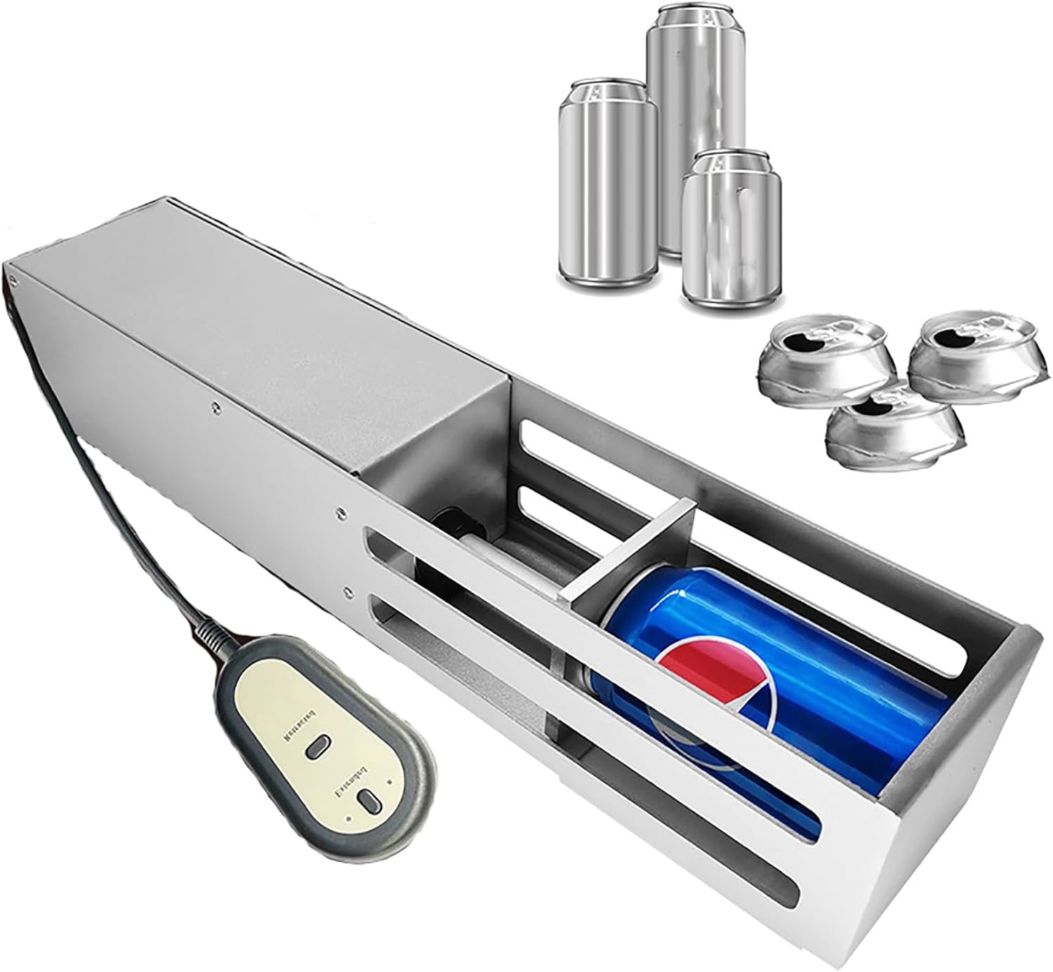 Electric Can Compactor, Aluminum Recycling Tool, Aluminium Metal Cans Crusher, for 12 Oz and 16 Oz with Remote Control, Plastic Bottle Crusher for Recycling