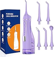 Ariflow Portable Water Flosser: Cordless Oral Irrigator with 4 Modes, 5 Jet Tips, IPX7 Waterproof, 300ml Tank for Braces & Sensitive Gums