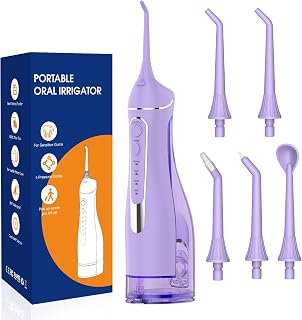 Ariflow Portable Water Flosser: Cordless Oral Irrigator with 4 Modes, 5 Jet Tips, IPX7 Waterproof, 300ml Tank for Braces & Sensitive Gums