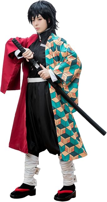 LTAKK Kochou Shinobu Mitsuri Kanroji Giyu Tomioka Kokushibo Kyoujurou Cosplay Costume Anime Kochou Shinobu Mitsuri Kanroji Giyu Tomioka Kokushibo Kyoujurou Cosplay Full Set for Adult