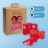 Vista 222 de Best Pet Supplies - Bolsas para limpieza de excremento de perro, rollo de repuesto, uso en exteriores, a prueba de fugas y desgarros, plástico