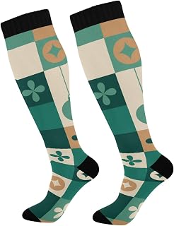 501 Compression Socks Green And Gold Christmas Balls Athletic Socks Light Weight Sports Socks Soft Calf Socks For Outdoor Women Men 40cm