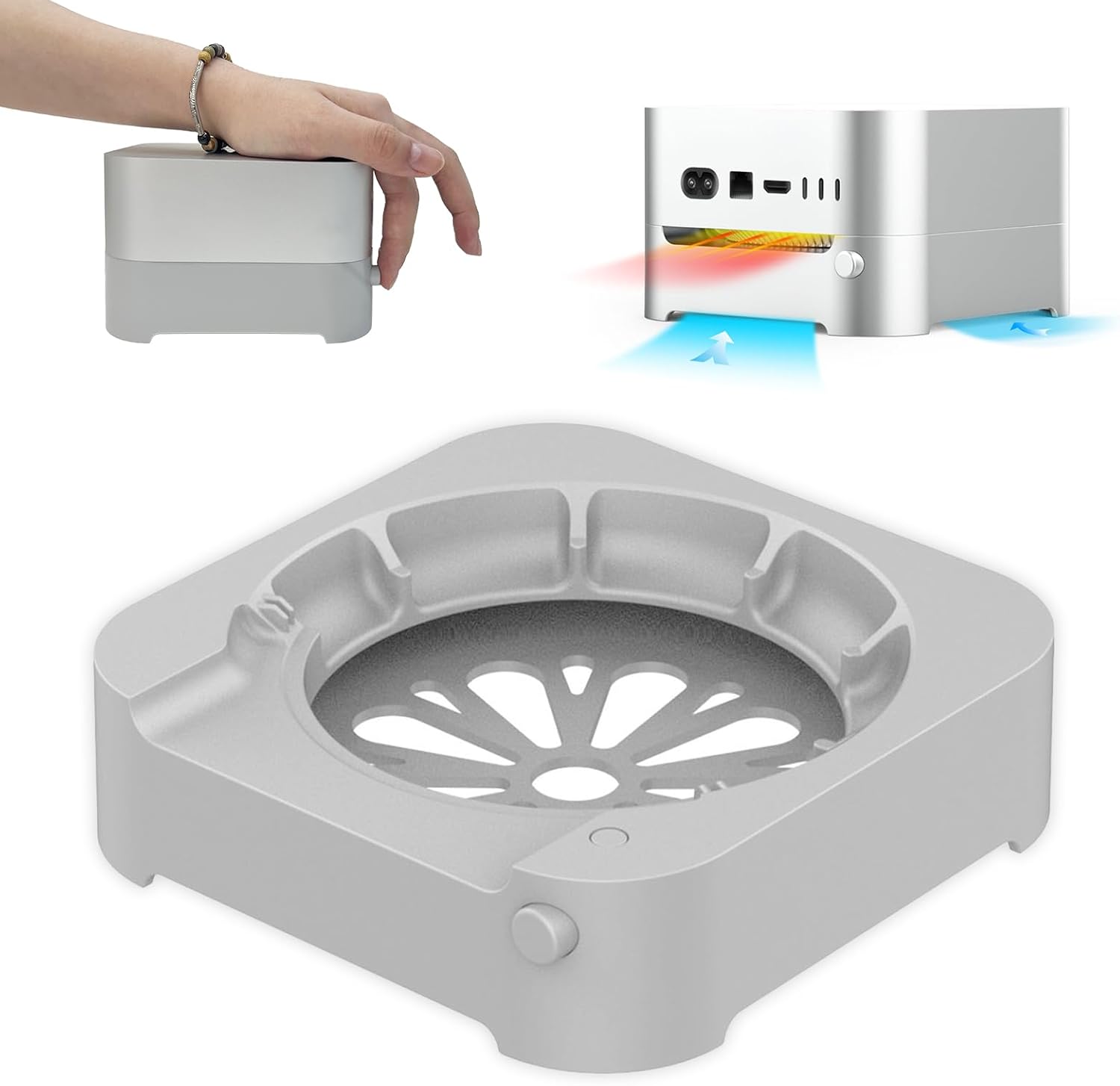 Mac mini M4 Dock Stand, Mount for Mac Mini M4/M4 Pro 2024,Ventilation Heat Dissipation Cooling Desktop Holder, Does not Affect Heat Dissipation with Mac Mini External-Easy Power Button Access