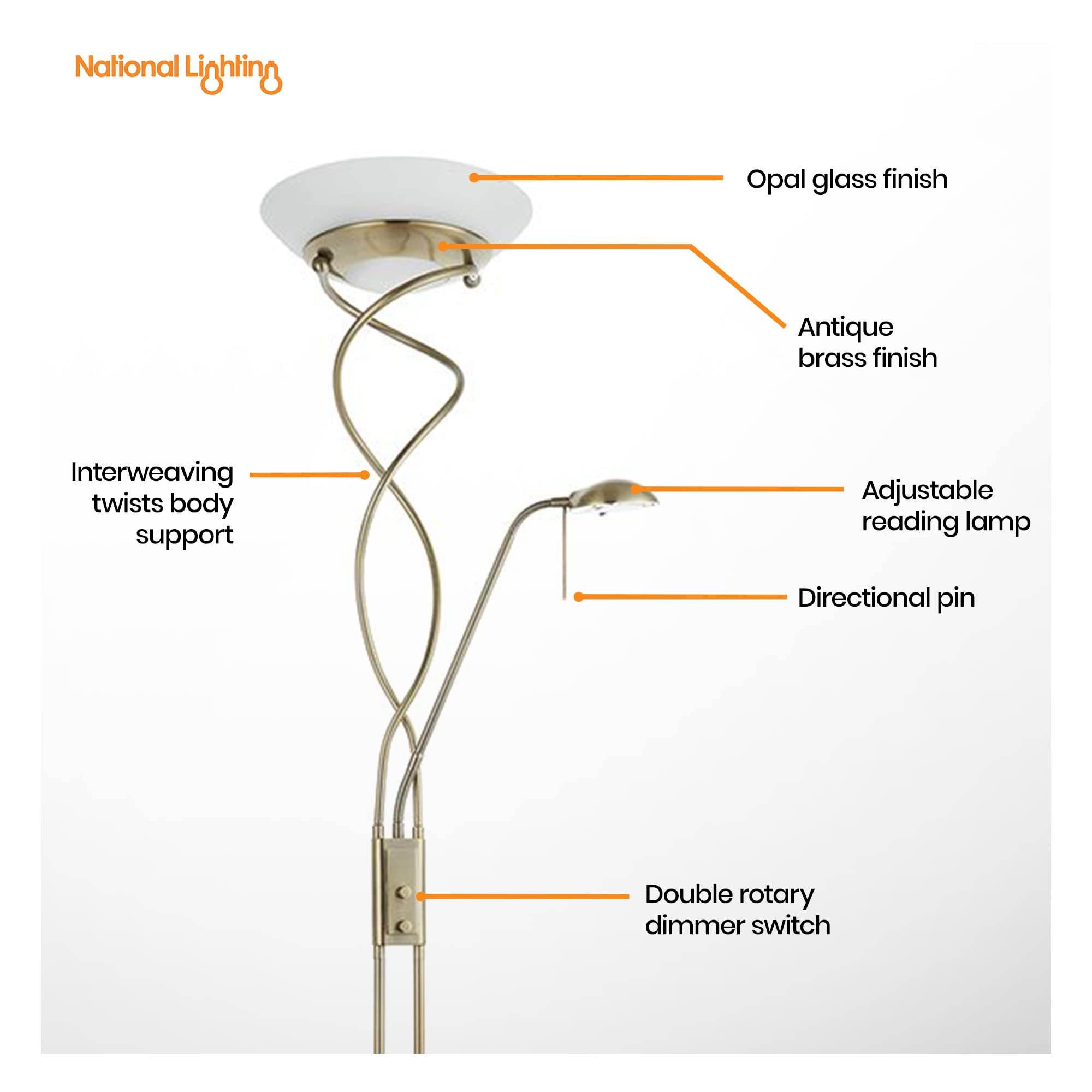Buy Soleil Mother and Child Floor Lamp with Adjustable Reading Light