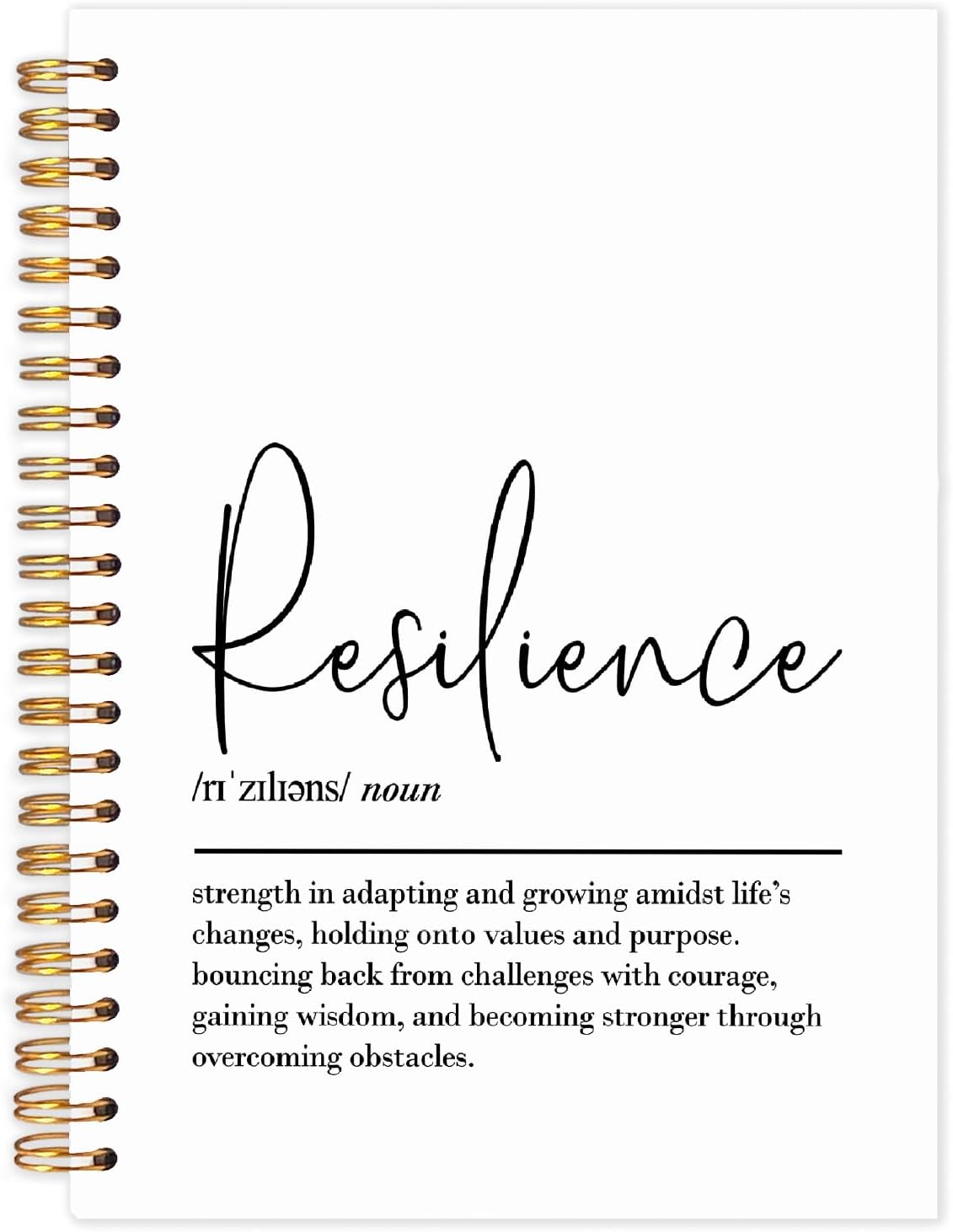 Resilience Definition Inspirational Spiral Notebooks, Motivational Quote Journaling Notebook, Positive Journals for Writing, Resilience Dictionary Notebook for Note Taking, 5.5x8.3 Inch