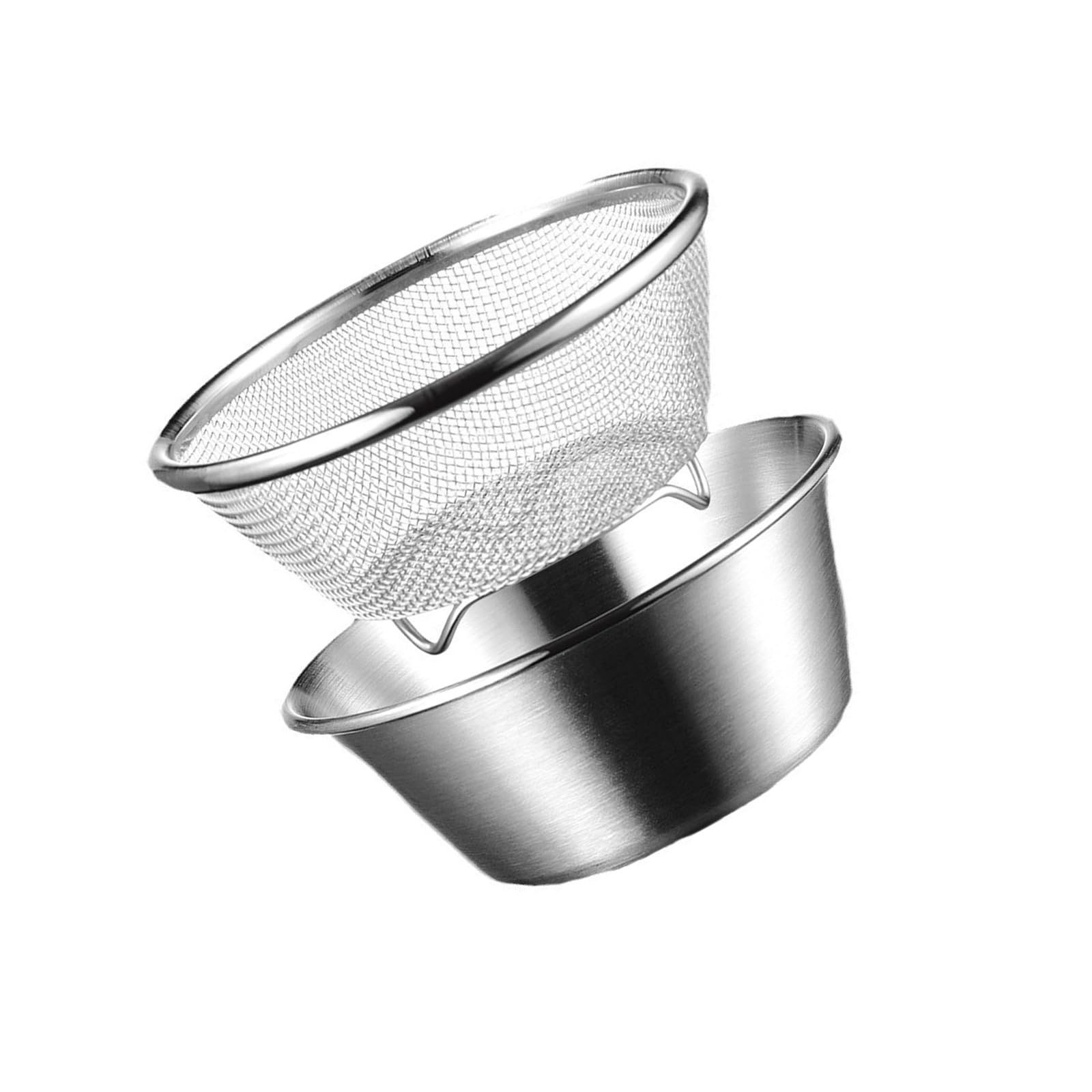 Wegiwuca Mixing Bowl Rustproof Colander Modern Stainless Steel Meshes Basket for Washing Fruits and Vegetables Multipurpose Kitchen Bowl