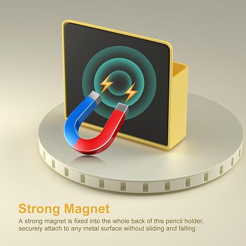 Miniatura 9 de Soporte magnético para bolígrafo, paquete de 2 soportes magnéticos de borrado en seco con compartimentos generosos, marcador de almacenamiento