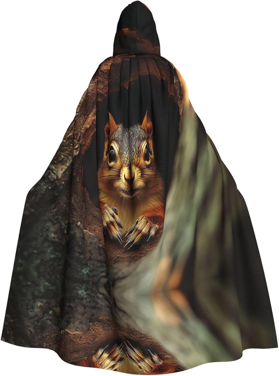 Cute squirrel Unique Darkness Poncho Shawl - Customizable Wearable Blanket for Women, Perfect Halloween Costume Accessory, Knight, Akatsuki, and More