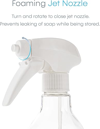 Miniatura 5 de EZbrnd Eversoft Foaming Power Jet - Botella gatillo de jabón en aerosol + paquete de 4 jabón de espuma para platos, aroma Yuzu