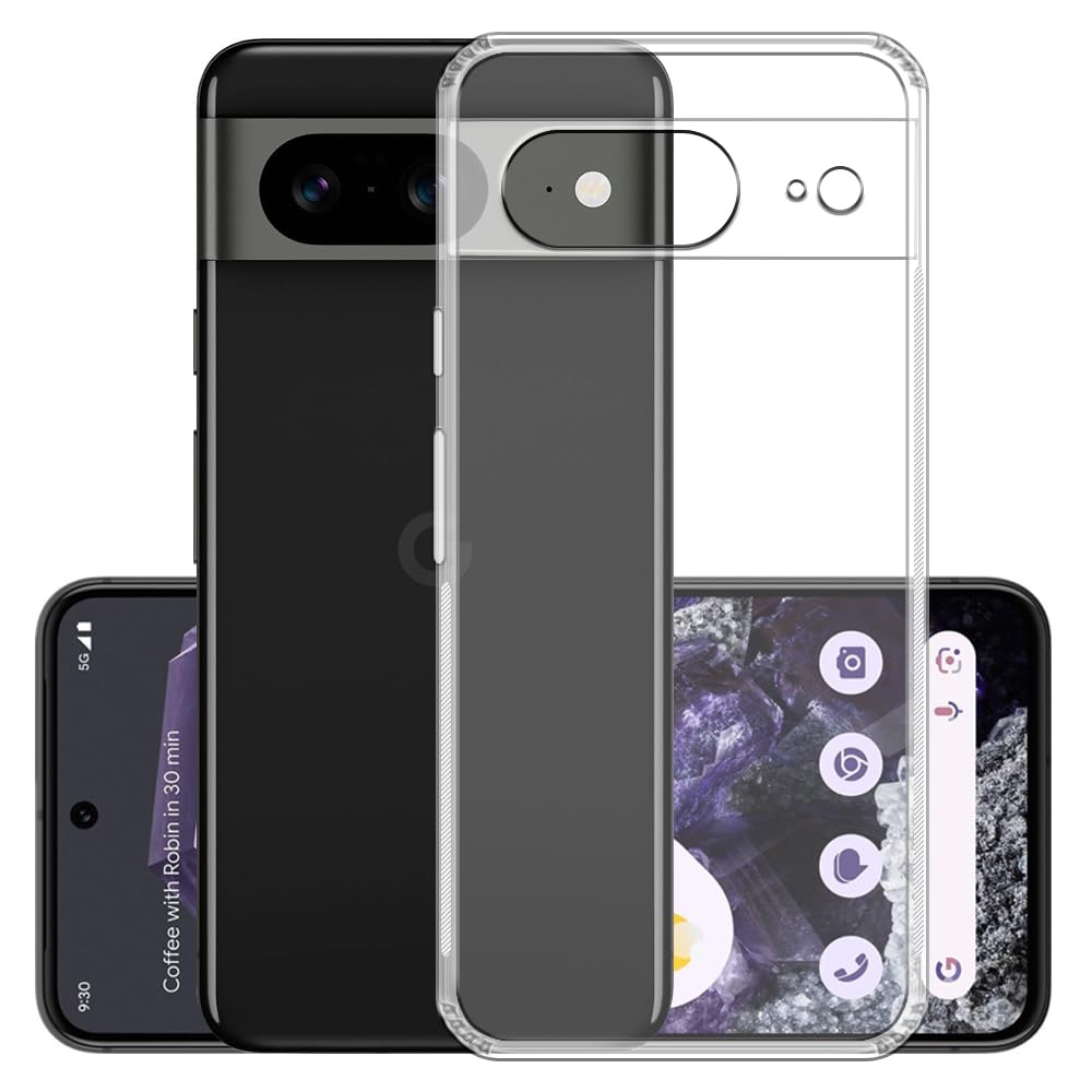 Casotec Slim Soft Silicon *Anti Dust Plug* Shockproof Transparent TPU Back Case Cover for Google Pixel 8 5G - Clear (B0CTT33BX4) Amazon Price History, Amazon Price Tracker