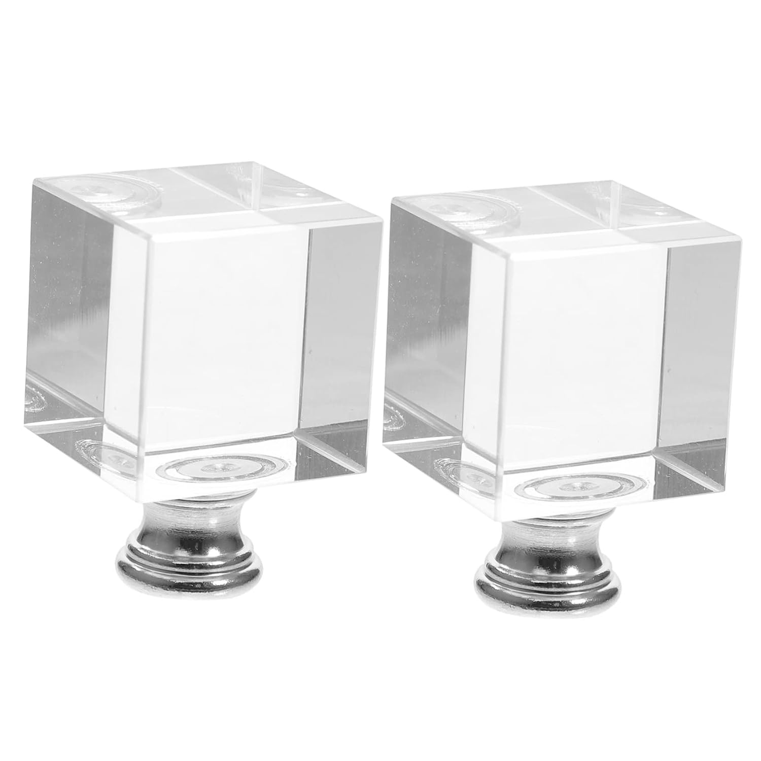 Gadpiparty Lamp Decoration for Lamp Shade 2pcs Crystal Finials Harp Ceiling Light Fixture Holder