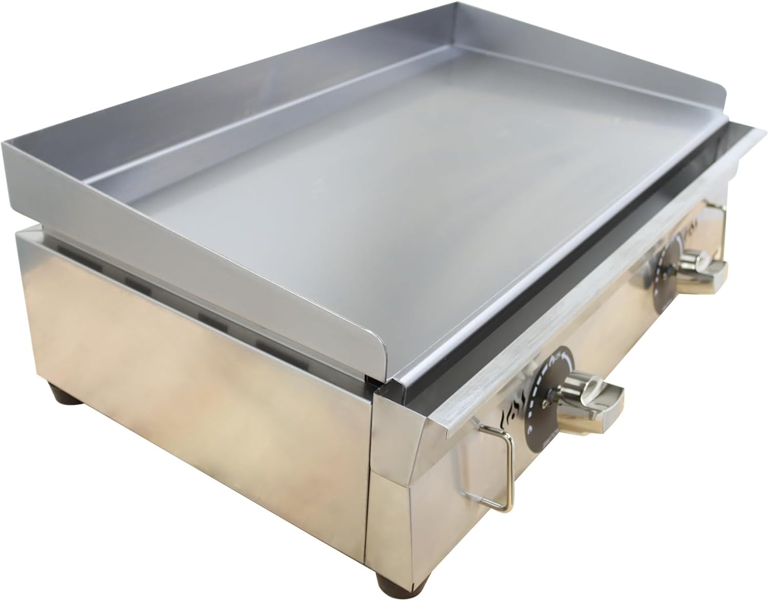 Commercial Stainless Steel LPG Gas Griddle Grill, 28.9" x 16.1" Flat Top Countertop Griddle for Steak, Pancakes & Teppanyaki, 2800Pa, Home & Outdoor Use