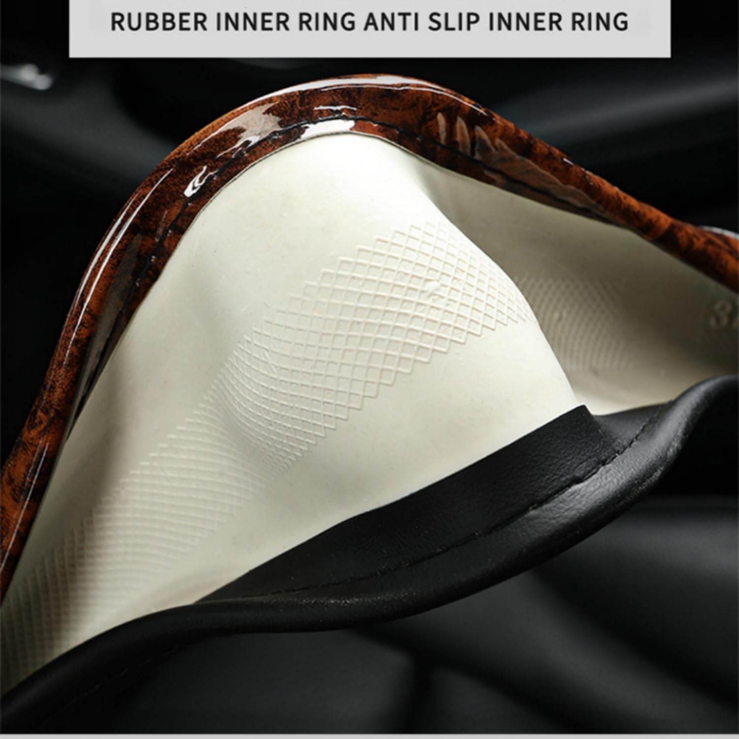 Funda para volante de cuero de microfibra transpirable antideslizante protector universal de 14.5 a 15 pulgadas, accesorios interiores de automóvil para mujeres y hombres, color negro