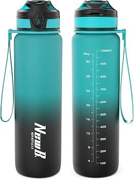 One Touch Sport Water Bottle Pack of 1 with Carry Handle, Leak Proof, Flip Top Lid, BPA Free, Tritan Material Water Bottle, Ideal Gift for Travel, Gym and Outdoor Fitness | 22 oz, 34 oz