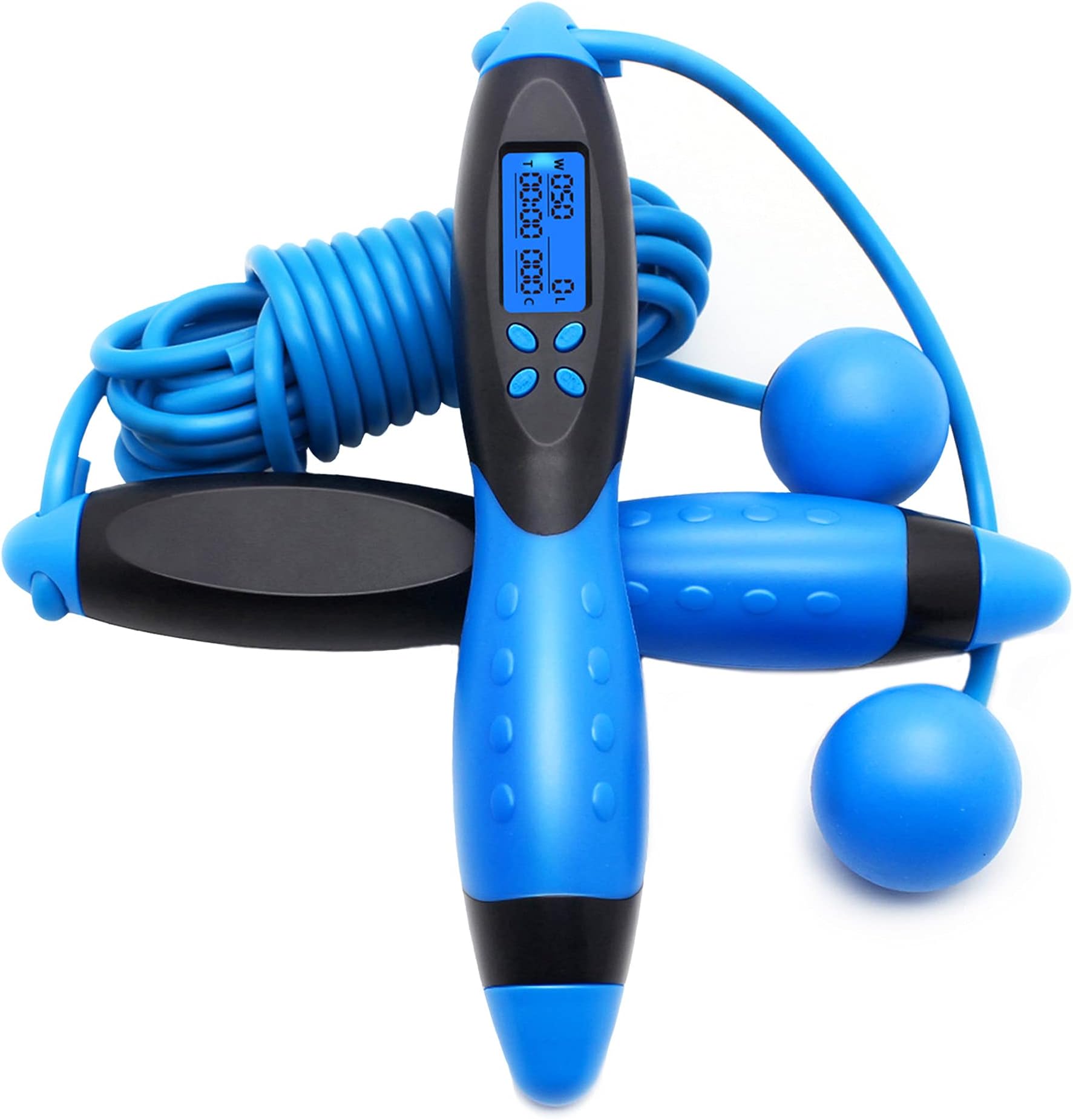 Jump Rope,Digital Counting Speed Jumping Rope Counter for Indoor and Outdoor Fitness Boxing Training Adjustable Weighted Jump Rope Workout for Men,Women,Children Cordless Skipping Rope