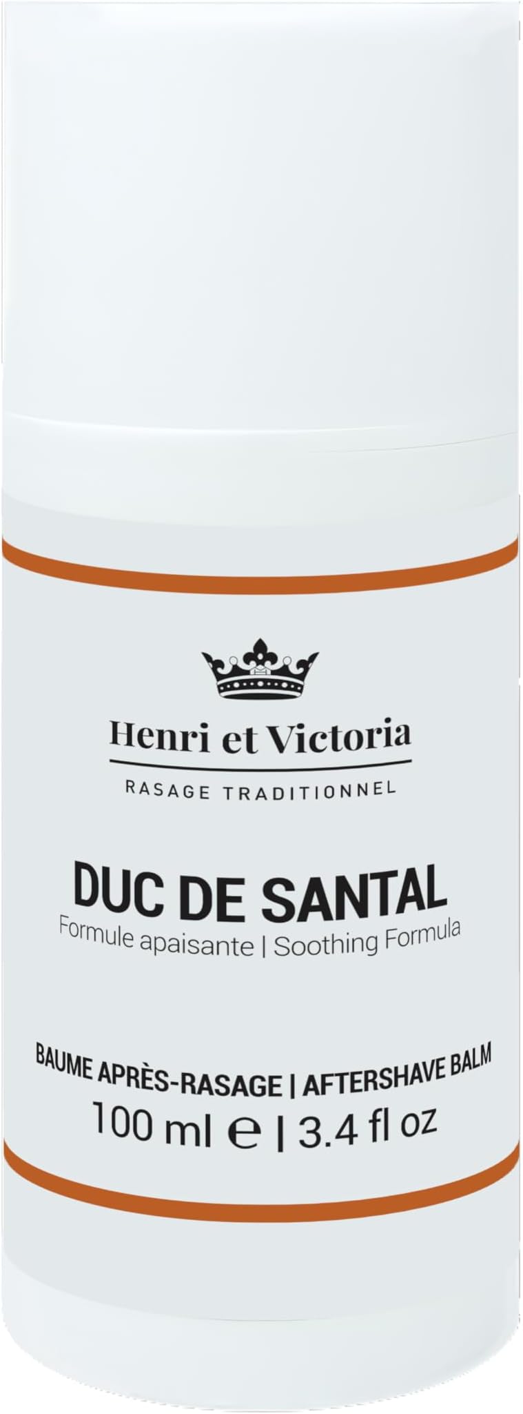 HENRI ET VICTORIA Aftershave for Men | Duc de Santal Chic and Subtle Scent | Canadian Made by Skilled Artisan | After Shave Balm Prevent and Cure Razor Burns | 100 ml (3.4 oz)