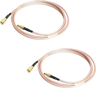 RF Coaxial Cable SMB Female to SMB Male RG316 Coax Cable Jumper for DIY Radio, 3G/4G/5G/LTE/Antenna, Audio and Video Signal Transmission, 300mm 2Pcs