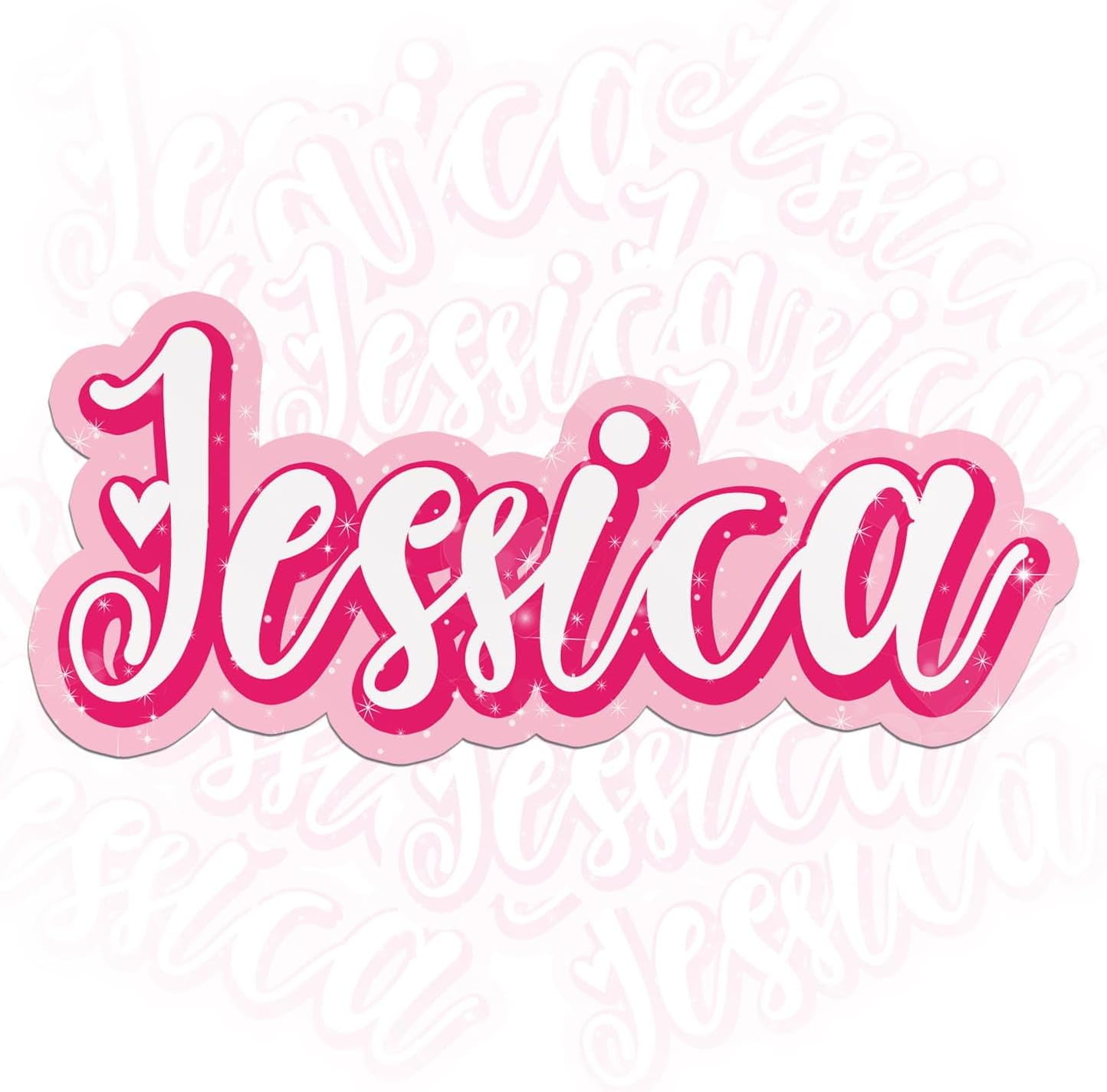 Amazon.com: Custom Name Pink Doll Style Sticker Personalized Name Pink ...