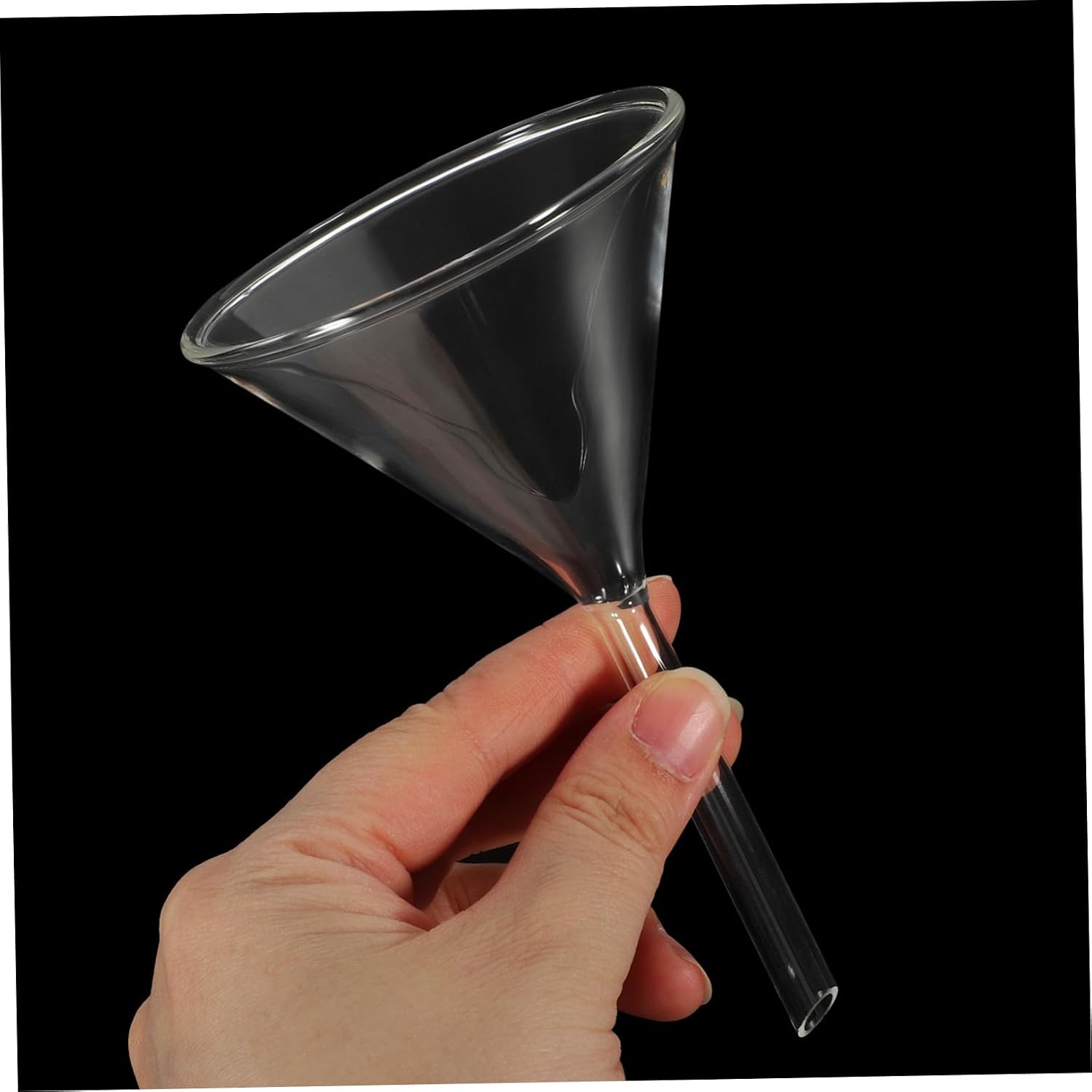 Zerodeko Borosilicate Glass Funnel Set 4-Piece Laboratory Short Stem Funnels 40mm 60mm 75mm 90mm for Experiments
