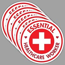 5 PACK 3" Essential Worker Sticker Pack Essential Healthcare Personnel Decals - Doctors, Nurses, Medical Professionals