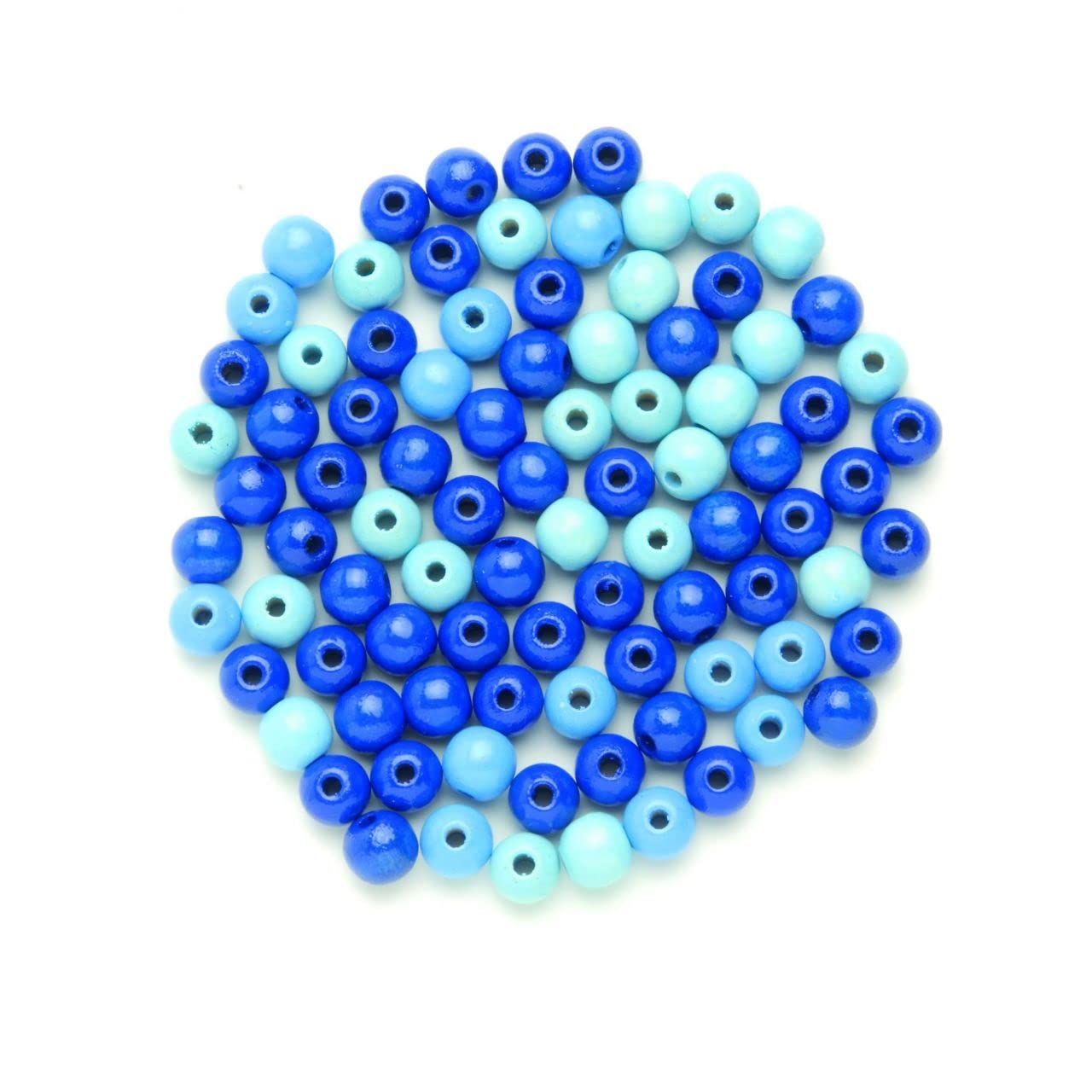 Cuentas de madera, 14 piezas, mezcla marrón, madera, 15 mm, azul, 11 x 8,5 x 1,5 cm