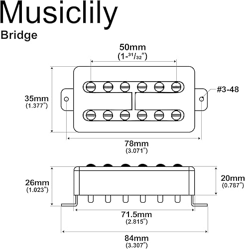 Miniatura 2 de Artec TVFT-A Filtertron Style Alnico Humbucker - Pastilla de puente para guitarra eléctrica, 5 imanes, 6.5K, cromo