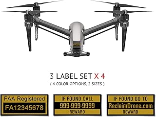 Drone Labels (4 Sets of 3) Customized, 4 Color Options, Bonus: 4 Battery Labels
