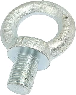 Aexit M22 22mm Snaps Male Thread Silver Tone Metal Lifting Eye Trigger Snaps Bolt Ring