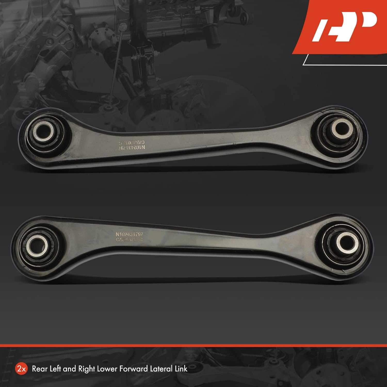 A-Premium 2 x Rear Forward Lower Control Arm, with Bushing, Compatible with Volkswagen Jetta, Passat, Golf, Tiguan, CC, Eos, GTI, Beetle, Golf R & Audi A3 Quattro, Q3 Quattro, TT Quattro